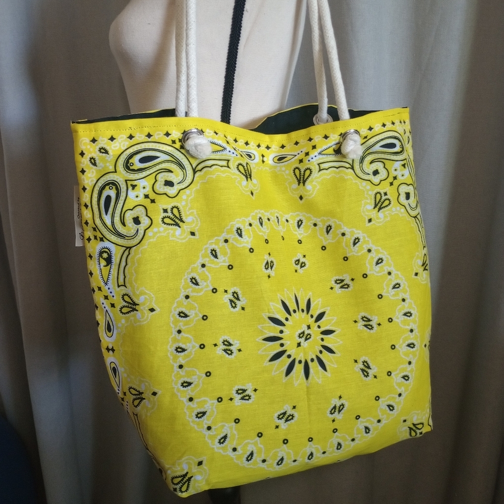 Yellow Paisley Tote Bag